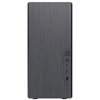 CiT Course Case, Home & Business, Black, Micro Tower, 2 x USB 3.0 / 1 x USB 2.0, Brushed Aluminium Finish for a Refined and Tidy Look, Micro ATX, Mini-ITX