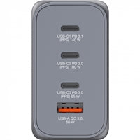Verbatim (32205) GNC-240 GaN Charger 240W With 1 X USB-C 140W /1 X USB-C 100W / 1 X USB-C 65W / 1 X USB-A QC 3.0 (EU/UK/US)