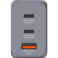 Verbatim GNC-65 GaN Charger 65W with 2 x USB-C PD 65W / 1 x USB-A QC 3.0 (EU/UK/US)