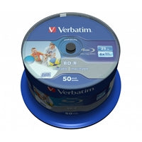 Verbatim BD-R SL Datalife 25GB 6X 50 Pack Spindle Wide Printable No ID