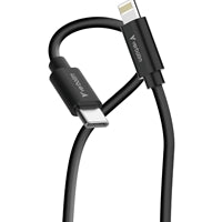Verbatim Essentials Sync & Charge USB-C to Lightning Cables (2 pack) Black & White, 1m, 27W PD, 480Mbps, USB Power Delivery 3.0 Supports Up To 27W Charging Power