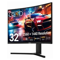 piXL X-Series 27GS32QIDPHA 32 Inch QHD IPS Gaming Monitor with 180Hz Refresh Rate, 2560 x 1440 Resolution, 1ms Response Time, HDR10+, Adaptive Sync, 2x HDMI 2.0 & 2x DisplayPort 1.4, Height Adjustable