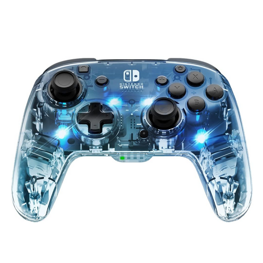 PDP Afterglow Wireless Deluxe controller for Nintendo Switch = transparent Light up