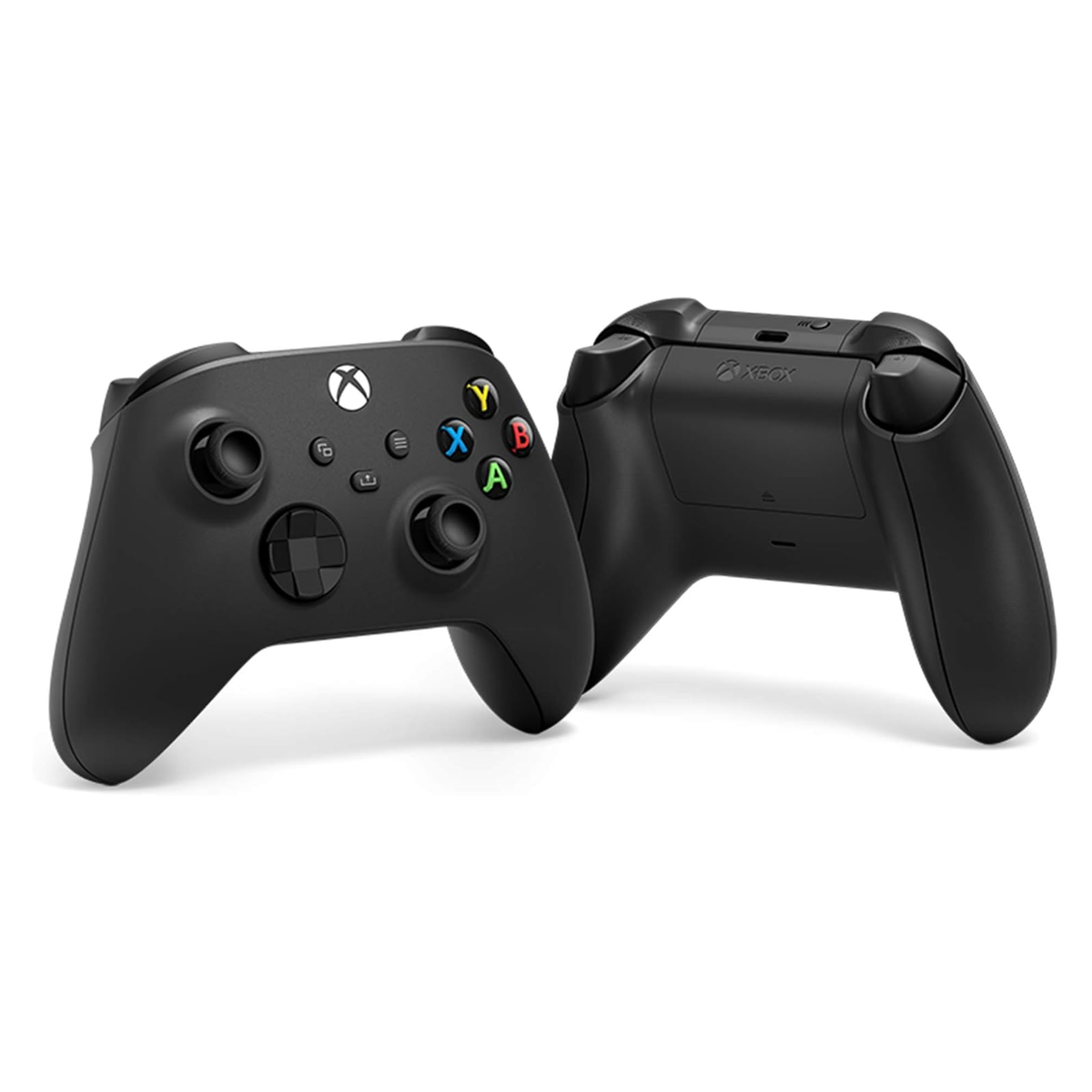 Carbon Black Xbox Wireless Controller with textured grips and hybrid D-pad