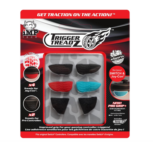 Trigger treadz for Nintendo Switch Controllers Black, Red and Blue 6 Pack
