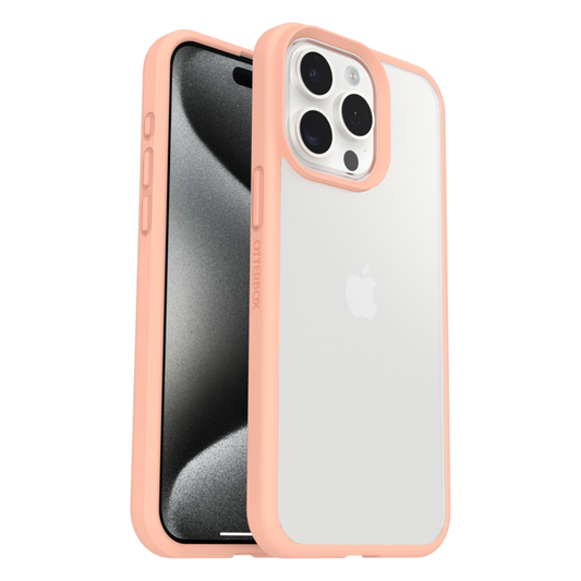 iPhone 15 Pro Phone case - Otterbox React Series - Clear Peach