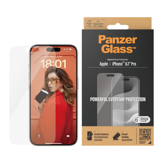 Screen Protector for iPhone 15 Pro classic fit Panzerglass