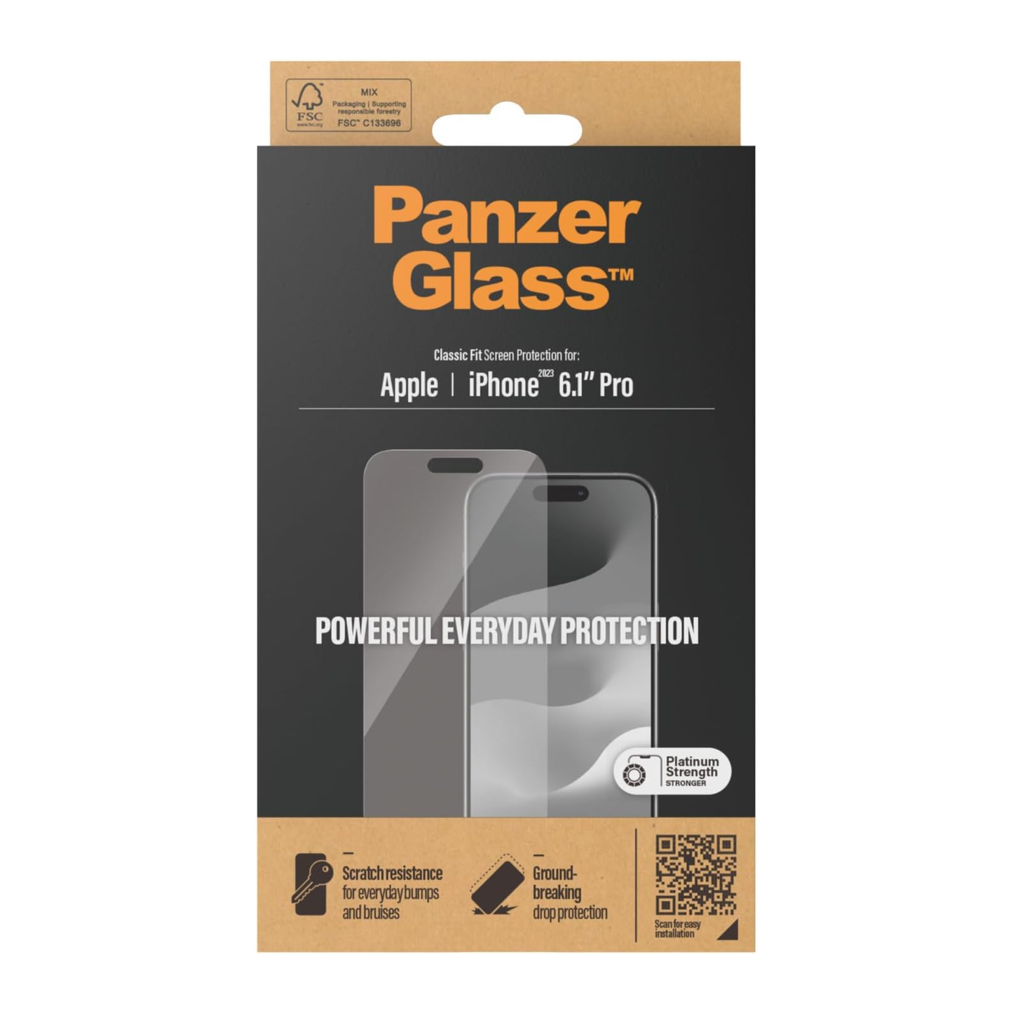 Screen Protector for iPhone 15 Pro classic fit Panzerglass