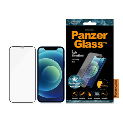 Screen Protector for iPhone 12 mini Case friendly Panzerglass - Black