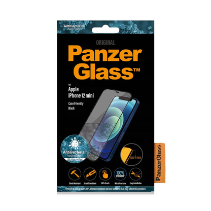 Screen Protector for iPhone 12 mini Case friendly Panzerglass - Black
