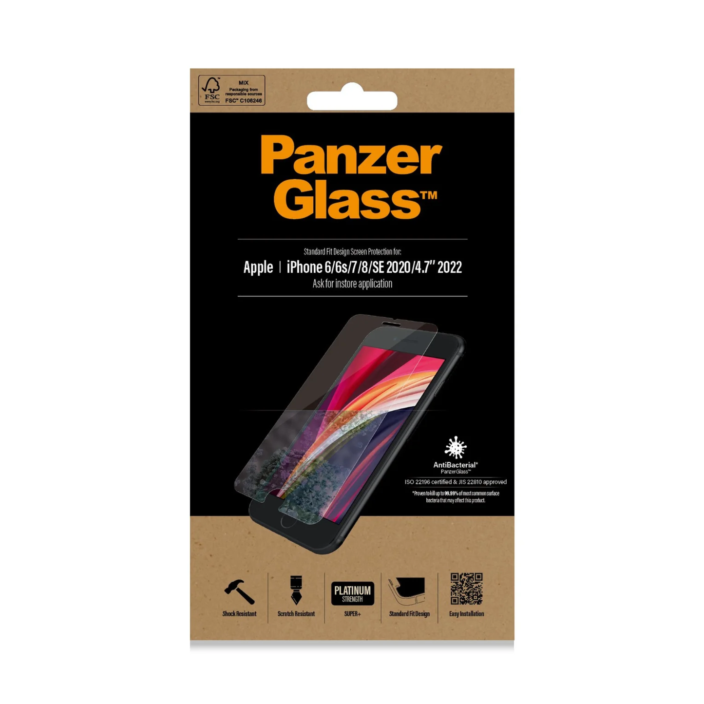 Screen Protector for iPhone 6/6s/7/8/SE (2020/2022) Panzer Glass