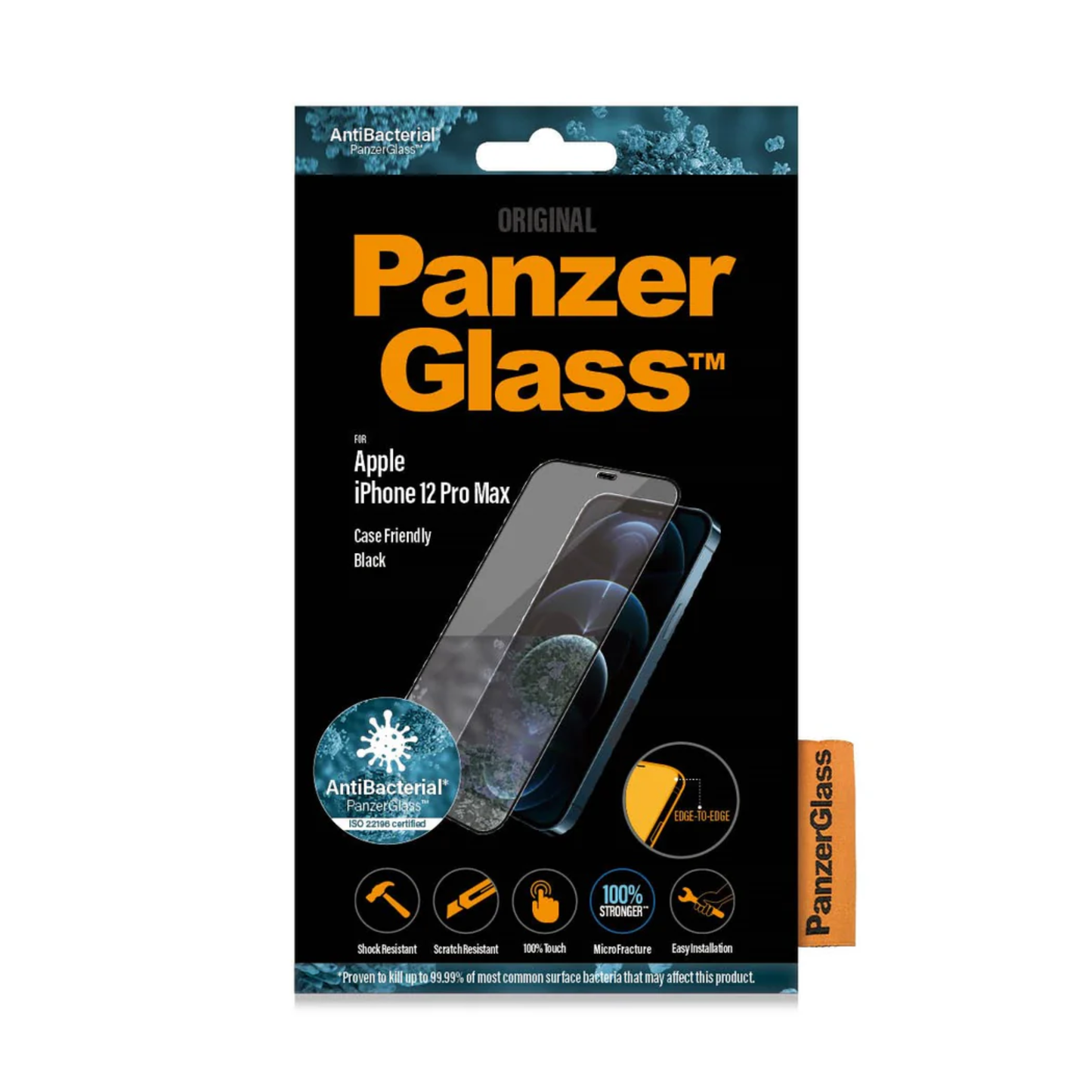 Screen Protector for iPhone 12 Pro Max Case friendly Panzerglass - Black