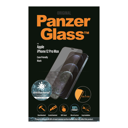 Screen Protector for iPhone 12 Pro Max Case friendly Panzerglass - Black