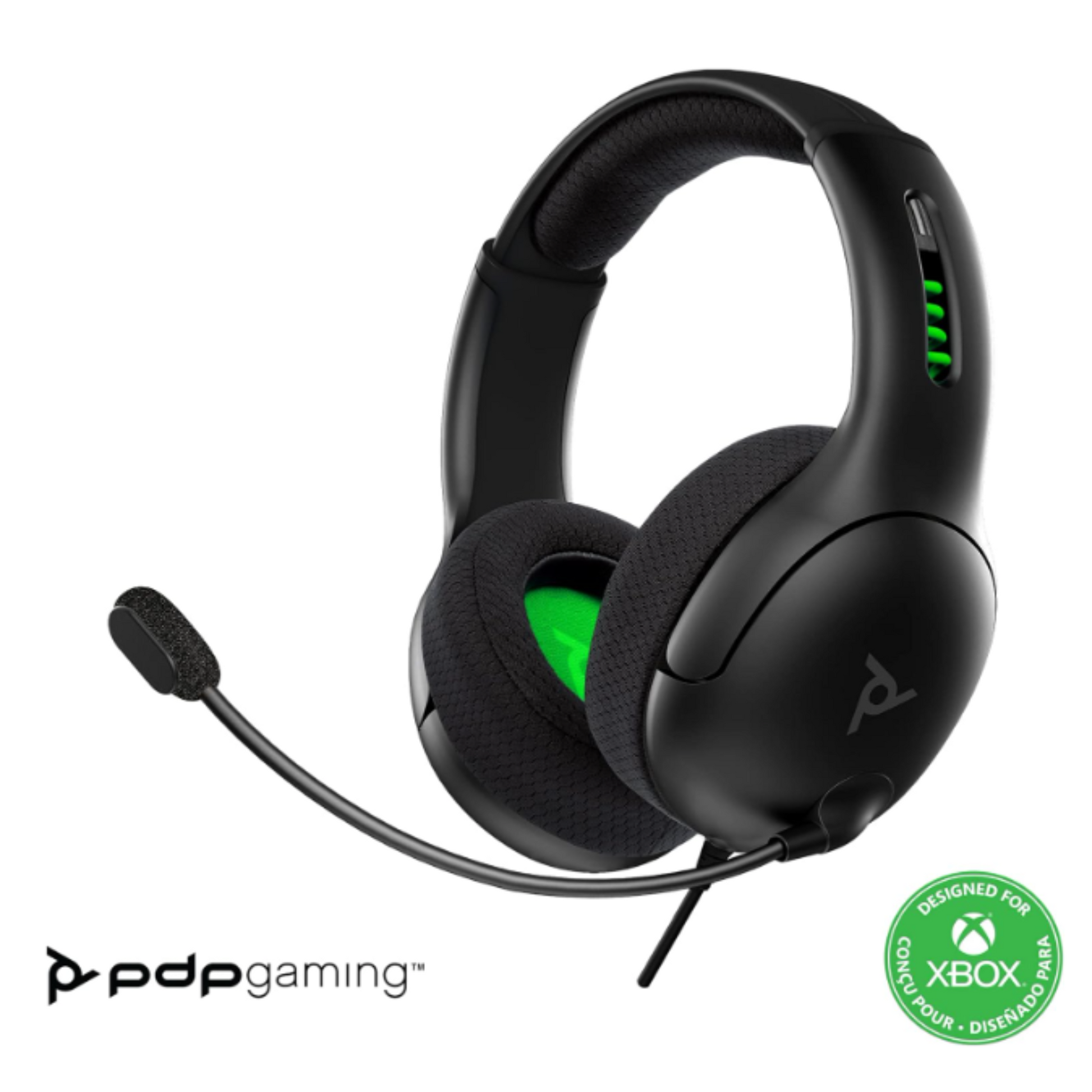 PDP LVL 50 Black headset with noise cancelling mic for XBox