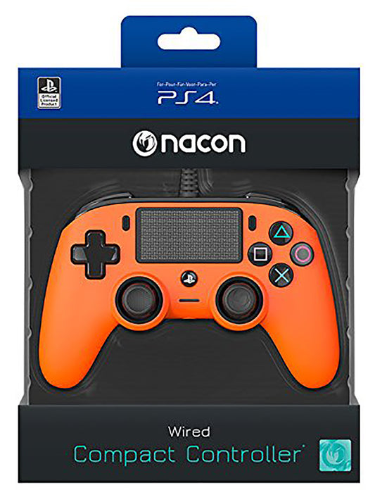 PlayStation Licensed Nacon PS4 Compact Wired Controller Orange