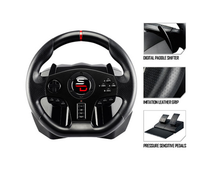Superdrive - SV700 Drive Pro Sport wheel with pedals, paddle shifters and vibration function